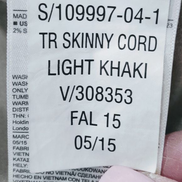 Ladies GAP Skinny Corduroys Light Khaki. Size 30. Regular - Picture 5 of 5